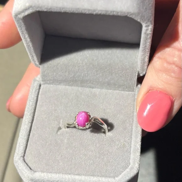 Natural six pointed Pink Ruby Star Sapphire 925 Sterling Silver Ring size 5.5 - Picture 10 of 10